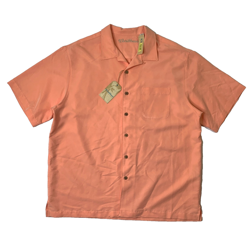 Caribbean Shirt Mens XL Extra Large Creamsicle Beach Camp Roundtree & Yorke